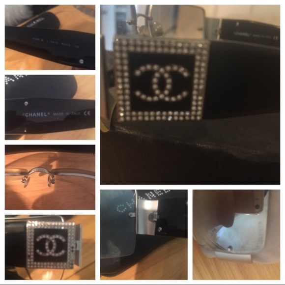 Chanel Black Sunglasses w/Swarovski Crystals​ - Picture 6 of 8